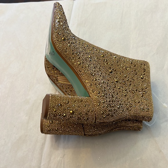 Blue by Betsey Johnson Cady Rhinestone Embellished Block Heel Booties - Picture 11 of 14